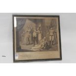 A FRAMED AND GLAZED ENGRAVING TITLED 'THE LAST INTERVIEW OF LOUIS THE SIXTEENTH KING OF FRANCE