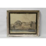 A FRAMED AND GLAZED ENGRAVING TITLED "PART OF THE CITY OF PATNA, ON THE RIVER GANGES" BY THOMAS