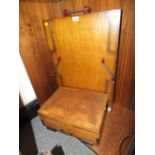 AN ART DECO BAKELITE AND OAK FIRE GUARD TOGETHER WITH WALNUT CANTEEN - NO CONTENTS