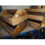 FOUR WOODEN CARRY TRAYS