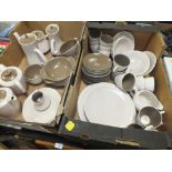 TWO TRAYS OF POOLE TEA AND DINNERWARE