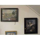 A FRAMED AND GLAZED OIL PAINTING DEPICTING A MOORING SCENE SIGNED H. TILDESLEY TOGETHER WITH A