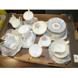 A TRAY OF ASSORTED CHINA TO INCLUDE BELL CHINA