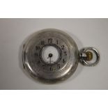 A HALLMARKED SILVER HALF HUNTER POCKET WATCH A/F