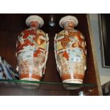 A PAIR OF LARGE JAPANESE STYLE VASES