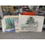 A COLLECTION OF WATERCOLOURS PENCIL SKETCHES ETC BY MERYL WATTS 1910 - 1992