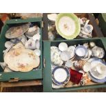 THREE TRAYS OF CHINA AND CERAMICS TO INCLUDE DOULTON, WORCESTER ETC