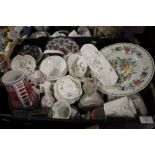 A TRAY OF ASSORTED CERAMICS TO INCLUDE COALPORT, AYNSLEY ETC.