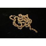 A 9CT GOLD ROPE TWIST CHAIN A.F