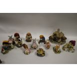 A COLLECTION OF BOXED ROYAL DOULTON ST TIGGYWINKLES FIGURES TOGETHER WITH DAVID WINTER COTTAGE (12)