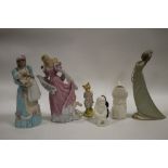 A COLLECTION OF ASSORTED FIGURES TO INCLUDE ROYAL ALBERT, BELLEEK ETC (6)