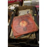 TWO BOXES OF VINTAGE 78'S ETC