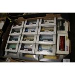 A TRAY OF BOXED EFE DIE CAST LORRY TOYS