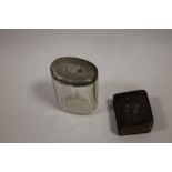 A SILVER MOUNTED HIM BOOK TOGETHER WITH SILVER TOPPED VANITY JAR