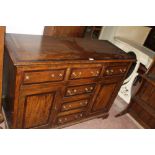 A MODERN GEORGIAN STYLE OAK AND MAHOGANY DRESSER