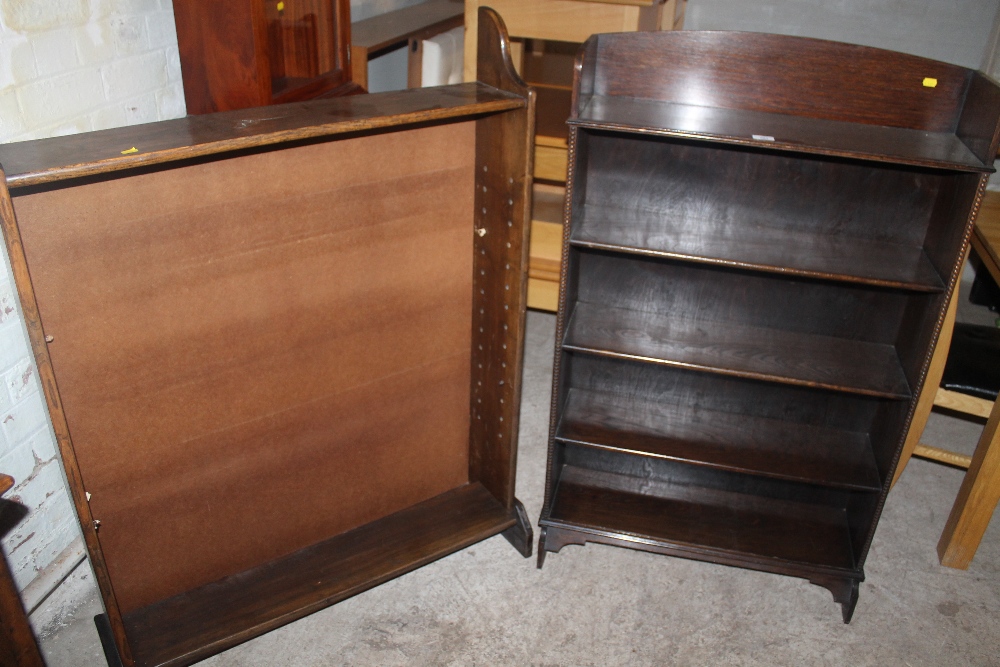 TWO OAK OPEN FRONT BOOKCASES