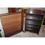 TWO OAK OPEN FRONT BOOKCASES