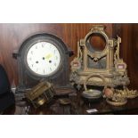 TWO VINTAGE CLOCK CASES A/F