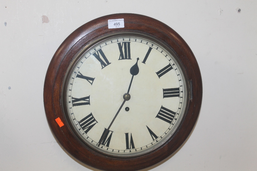 A FUSEE CHAIN DRIVEN 8-DAY OAK CASED WALLCLOCK