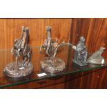 FOUR SPELTER STYLE FIGURES