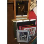 A QUANTITY OF ASSORTED PICTURES AND PRINTS AND A LARGE MIRROR