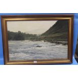 A FRAMED OIL ON CANVAS OF A FISHERMEN SIGNED W. R. JENNINGS