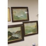 TWO FRAMED AND GLAZED PRINT DEPICTING CATTLE TOGETHER WITH ANOTHER