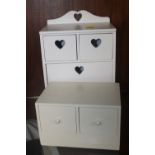 TWO MINIATURE CHESTS OF DRAWS