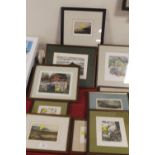 A COLLECTION OF ELEVEN VARIOUS FRAMED LIMITED EDITION ETCHINGS