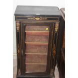 AN INLAID VICTORIAN PIER CABINET WITH BRASS MOUNTS