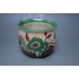 CLARICE CLIFF - CABBAGE FLOWER PATTERN, CHESTER FERN POT, Bizarre backstamp, H 8.5 cm