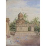 A. A. THOM. A south American temple scene 'The Amazon Parrot', see R. I. label verso, signed with
