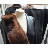A SELECTION OF LADIES VINTAGE AND DESIGNER CLOTHING, comprising A Mulberry leather skirt, a Gerry