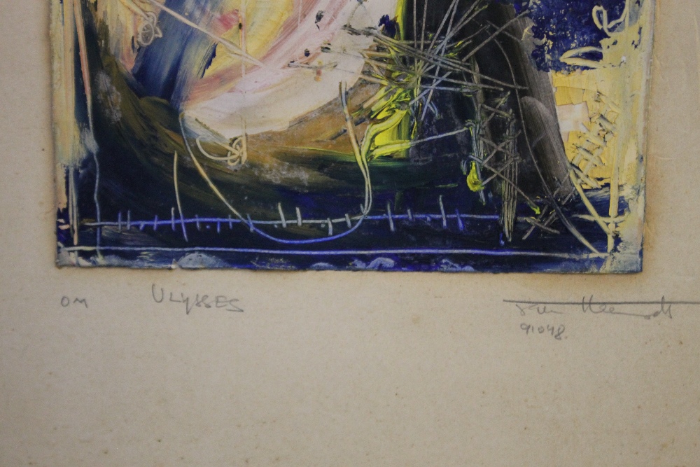 A TWENTIETH CENTURY MODERNIST COMPOSITION 'ULYSSES', inscribed, indistinctly signed in pencil - Image 3 of 6