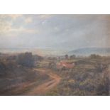 C. KNIGHT. An extensive wooded landscape with farmstead, hills beyond, signed and dated 1896 lower