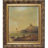 R. CAVALLA. Late 19th / early 20th century Continental school, rocky coastal shore scene with