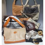 A COLLECTION OF LADIES MODERN AND VINTAGE BAGS, mostly leather examples to include Tod's, Massimo