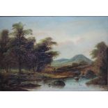 HENRY JUTSUM (1816-1869). Lake scene with cattle, signed lower right and dated 1865, oil on