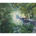 P. KENNY (XXI). North Shropshire canal signed lower right, oil on canvas, unframed, 50 x 60 cm,