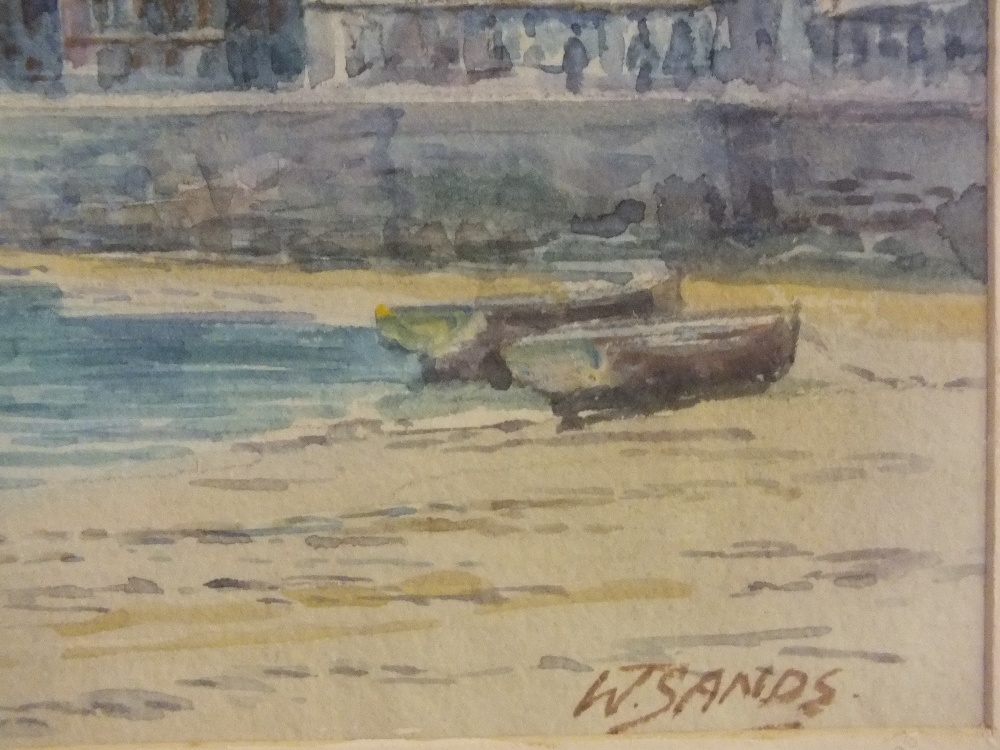 W. SANDS. A 20th century harbour scene, 'The Harbour St. Ives', signed lower right, watercolour, - Image 5 of 6