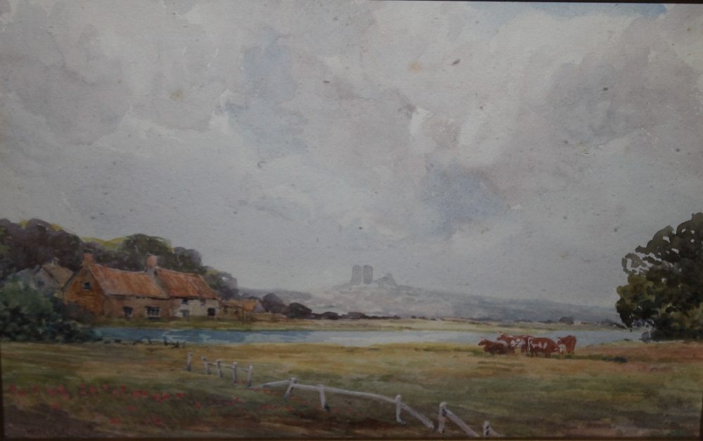 WILL OUTHWAITE (XX). Country village scenes, signed watercolours, a pair, gilt framed and glazed, 18 - Image 5 of 6