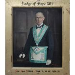 WALTER SCOTT (XX). Portrait of World Brother Frank Jowett - Bradford Lodge of hope 302, signed lower