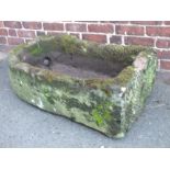 A LARGE ANTIQUE SANDSTONE PUMP TROUGH, L 102 cm, W 56 cm