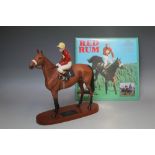 A BESWICK RED RUM ON PLINTH - BRIAN FLETCHER UP, H 33 cm together with a Red Rum LP record of