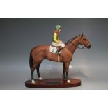 A BESWICK NIJINSKY ON A PLINTH - LESTER PIGGOT UP, H 32 cm