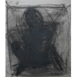 CIRCLE OF FRANK AUERBACH (b.1931). A modernist figure study, bears signature lower right, charcoal