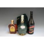 1 SEALED WADE CERAMIC DECANTER OF CHIVAS ROYALE SALUTE 21 YEARS OLD, together with a half bottle