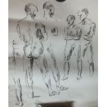 ATTRIBUTED TO ARNOLD MACHIN (1911-1999). Five assorted unframed chalk sketches depicting