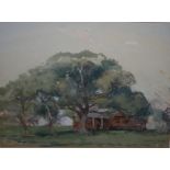 ALFRED T. CLINT. Late 19th / early 20th century British school, study of a wooded farmstead,