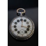 A FRENCH 800 SILVER OPEN FACED POCKET WATCH, with ornate dial and subsidiary dial at 6 o'clock,